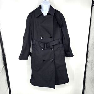 ​US Army Garrison Collection Women's Black All Weather Trench Coat Jacket 14S DL